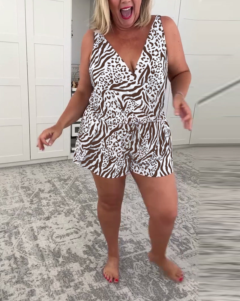 Alexa | Slim Fit Swimsuit With Zebra Print