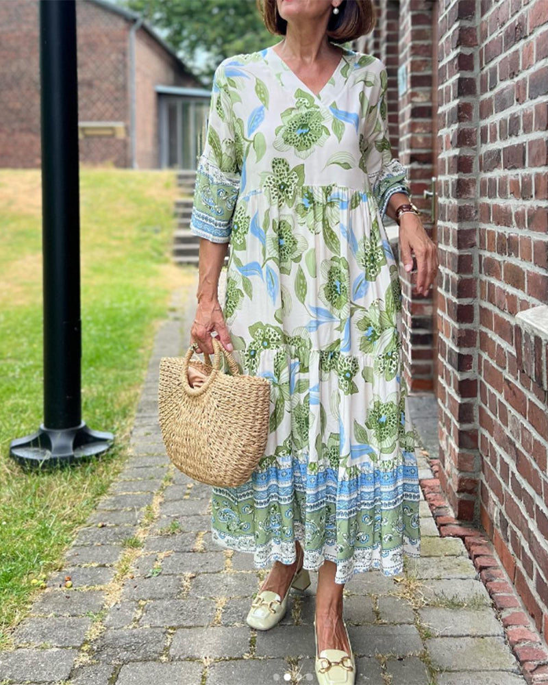 Amelia | Floral V-Neck Dress