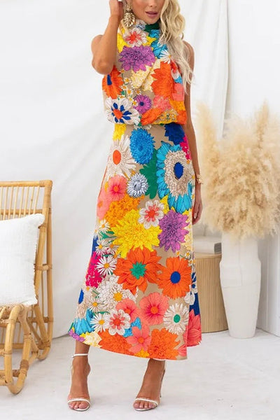 Liora floral print maxi dress