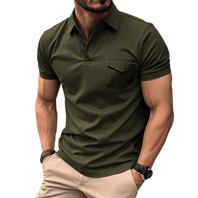 Men's Casual Slim Lapel Short Sleeve Polo Shirt