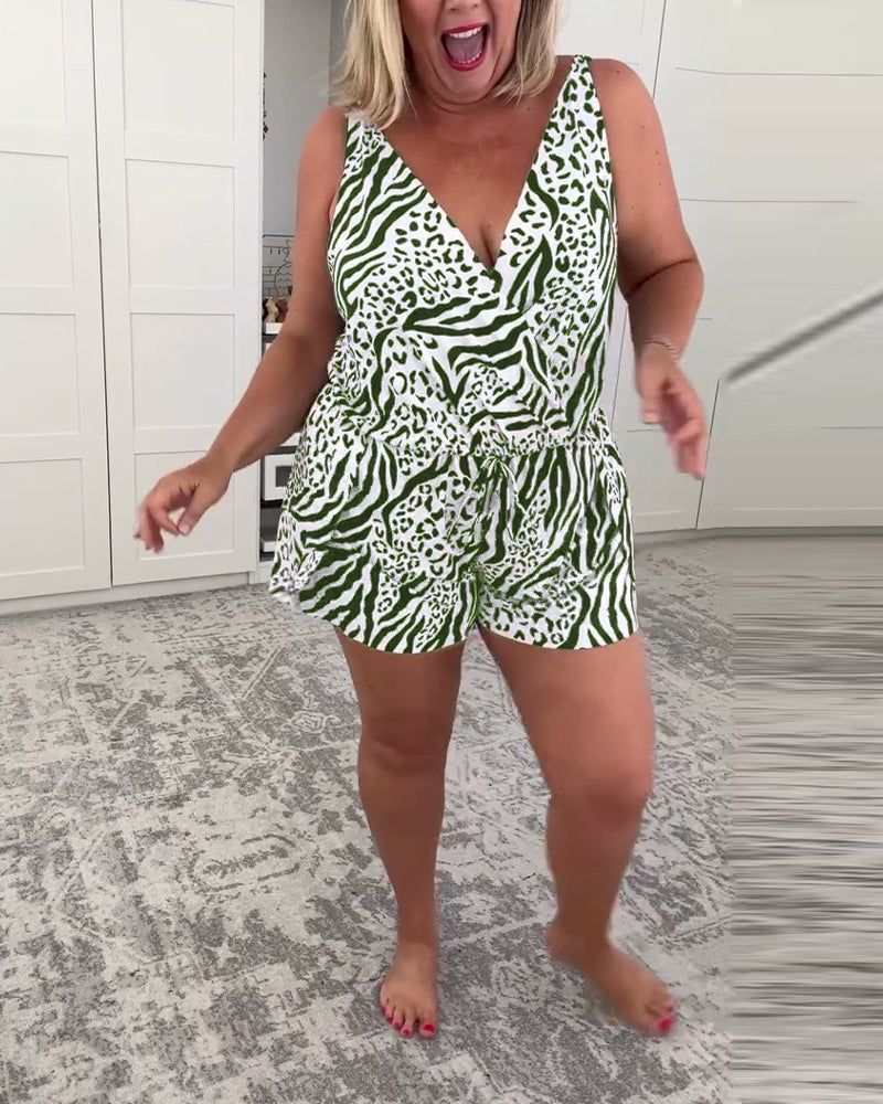 Alexa | Slim Fit Swimsuit With Zebra Print