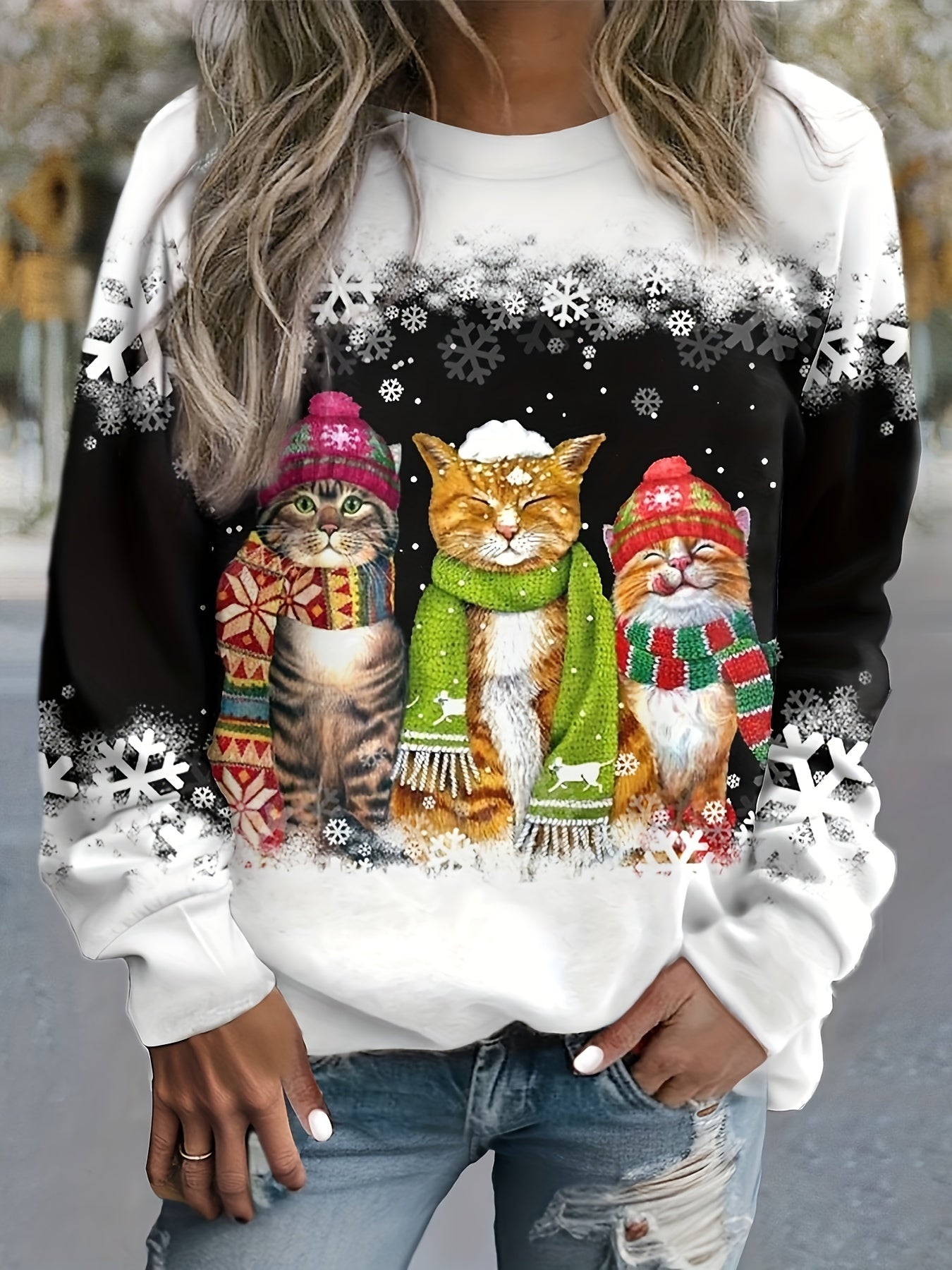 Wren™ | Festive Cat Winter Sweater