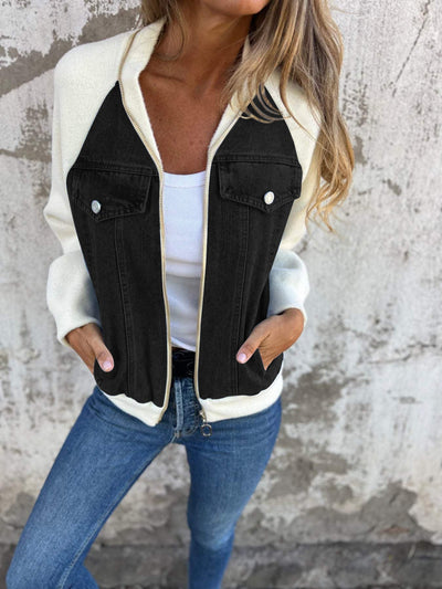 Alice Casual V-neck Zipper Jacket