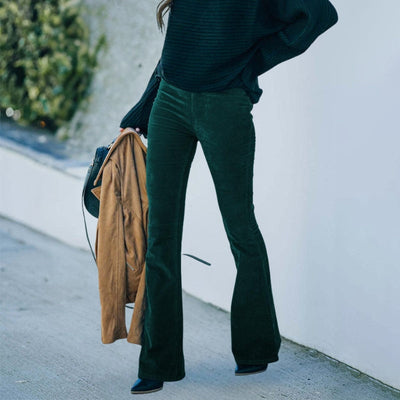 Isolde – High-Waisted Corduroy Flared Pants