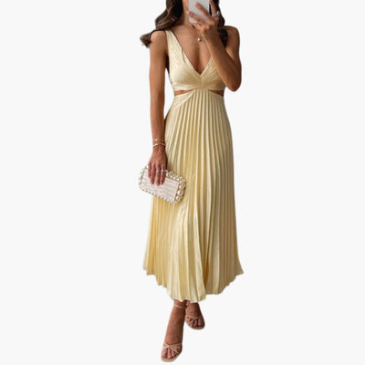 Sunny | Pleated Neckline Dress