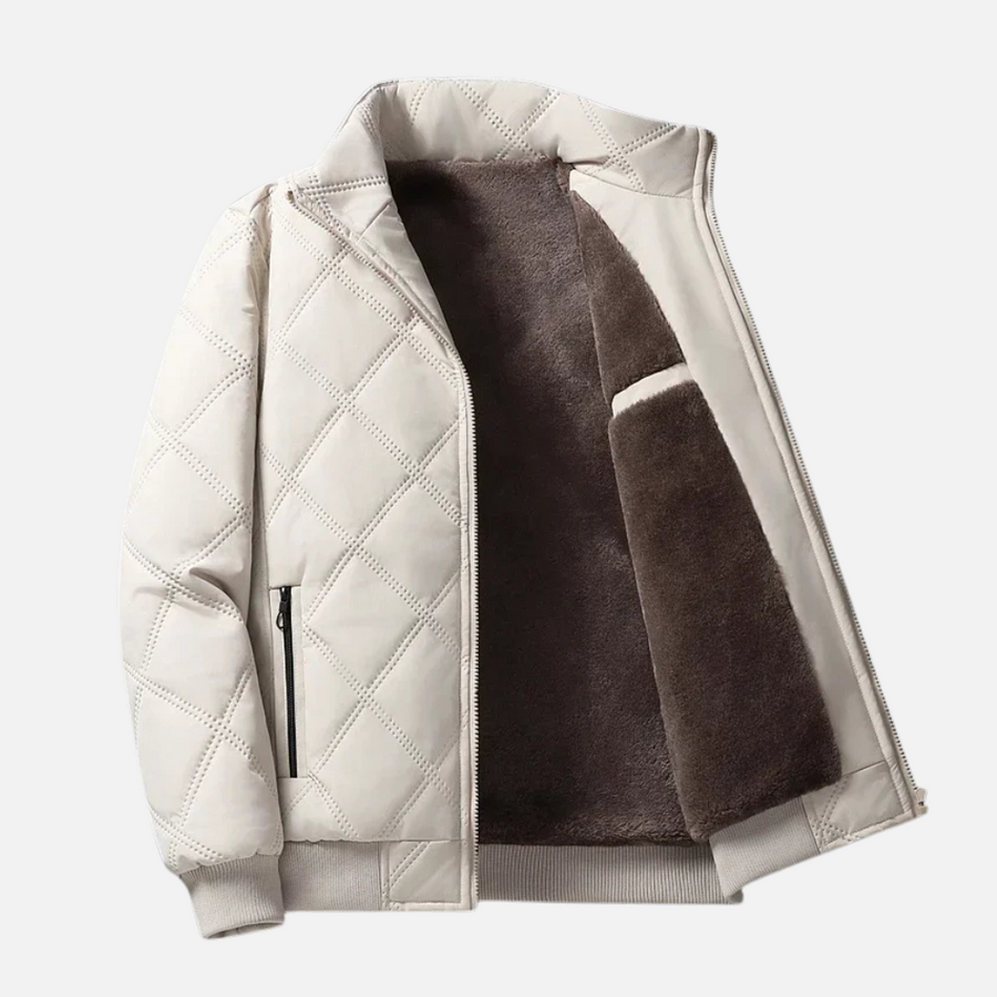 Julien – Diamond Pattern Stand-Up Collar Jacket