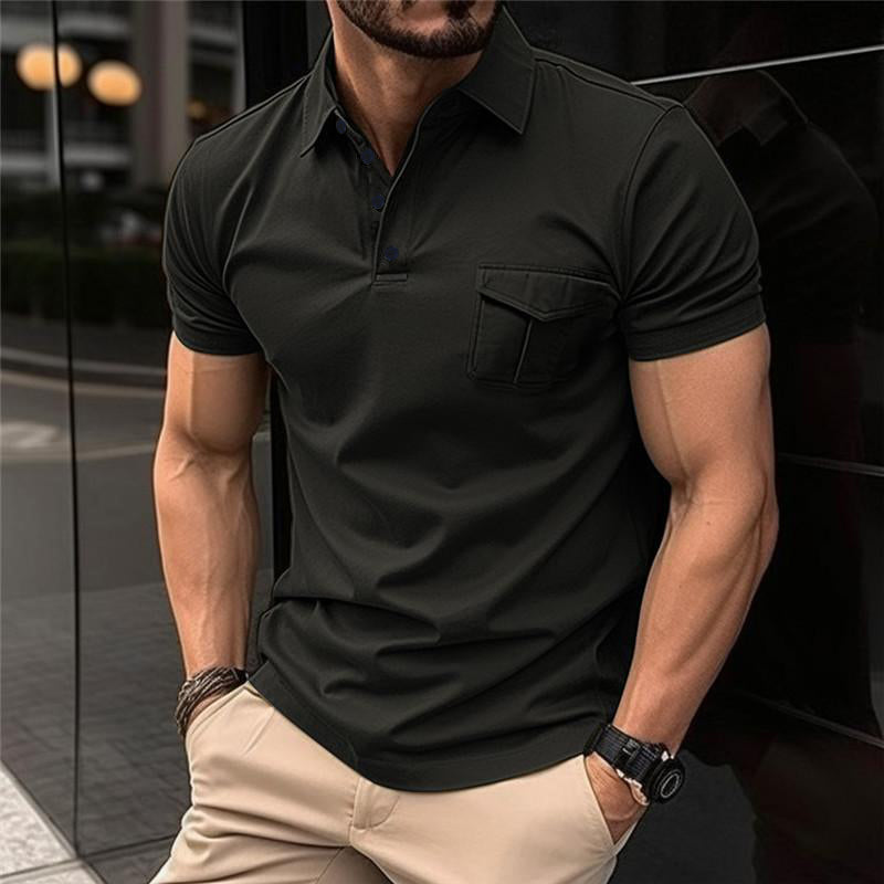 Men's Casual Slim Lapel Short Sleeve Polo Shirt