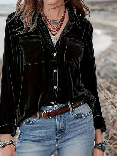 Maelis – Long Sleeve Shirt With Front Pockets