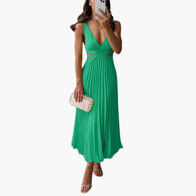 Sunny | Pleated Neckline Dress