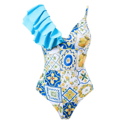 Gorgeous Lemon Print Swimsuit