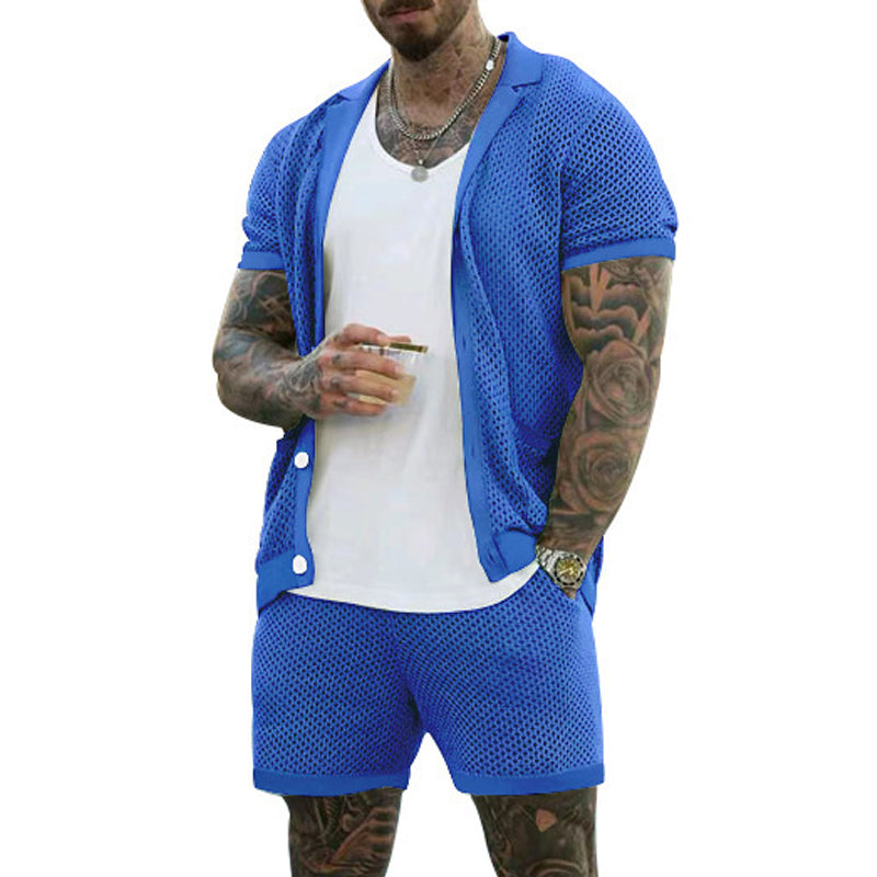 Men's Casual Solid Color Hollow SeT