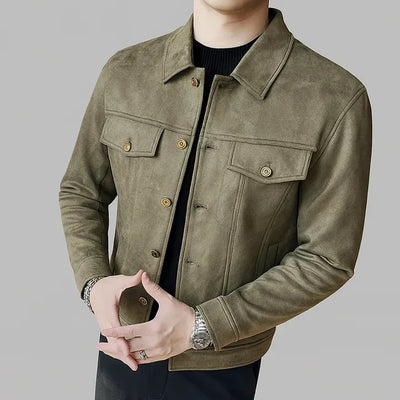 Corvella – Elegant Long-Sleeved Suede Jacket