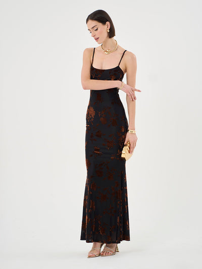 Moyna ||Strappy Floral Maxi Dress