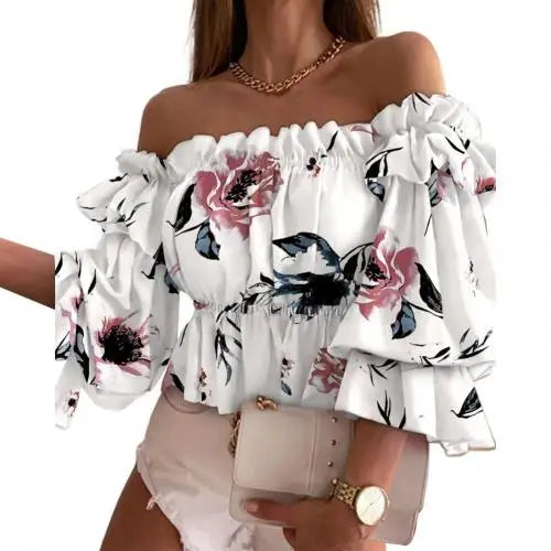 Multi-Layered Flare Sleeve Off-Shoulder Top