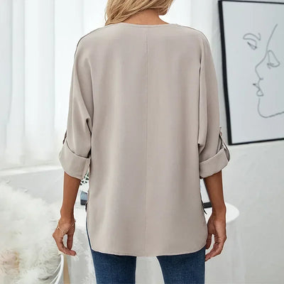 Elenore | Casual Solid Color Blouse