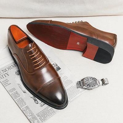 Luca Giordano Genuine Leather Oxford Shoes