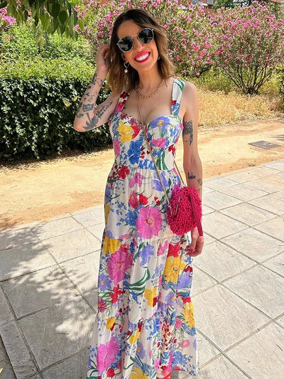 Hailey | Elegant Floral Backless Dress