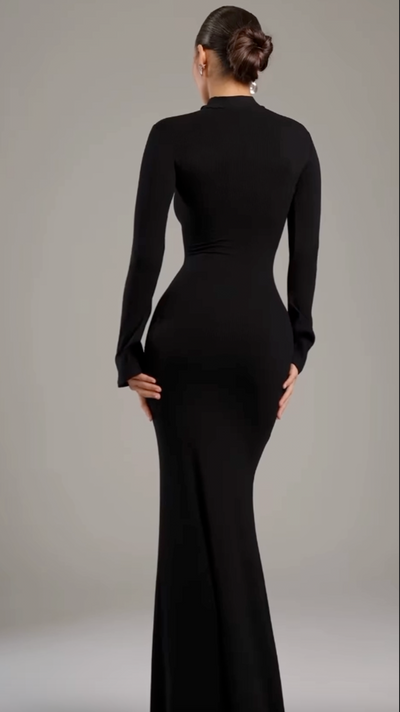 Sigourney｜Turtleneck Maxi Dress