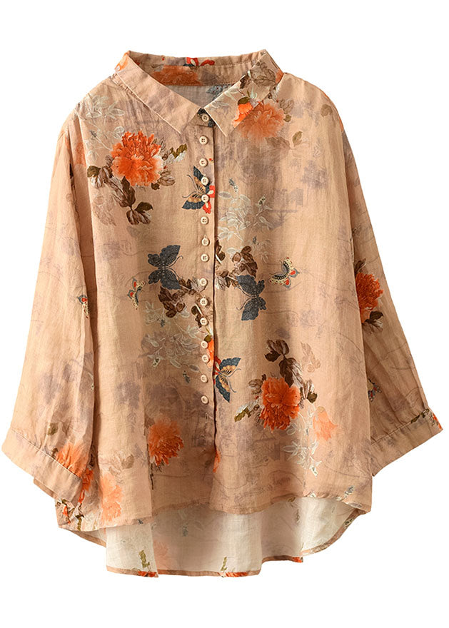 Sophie | Orange Cotton Button Blouse