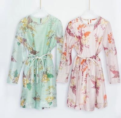 Matilda/ Floral Silk Tulip Dress