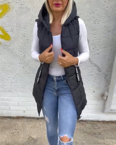 Melina – Sleeveless Padded Coat with Zipper