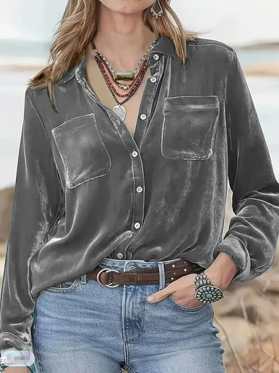 Maelis – Long Sleeve Shirt With Front Pockets
