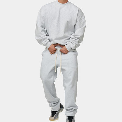 Men's Solid Loose Sweatshirt Set