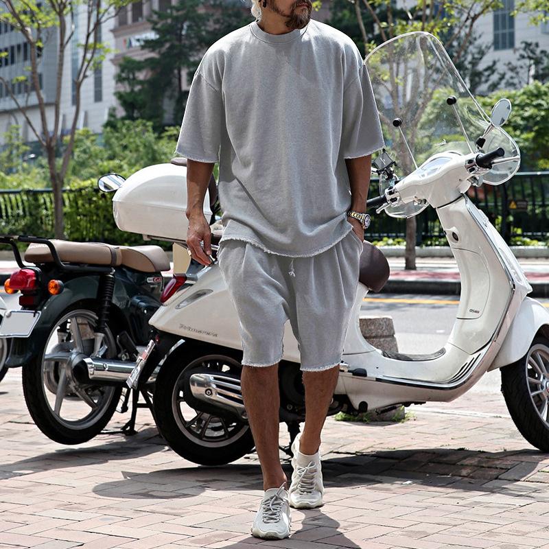 Men's Fashion Loose Short Sleeve T-shirt and Shorts Set