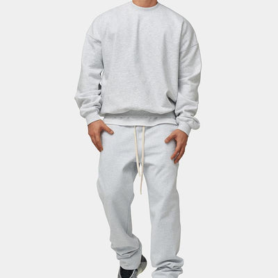 Men's Solid Loose Sweatshirt Set