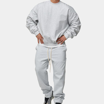 Men's Solid Loose Sweatshirt Set