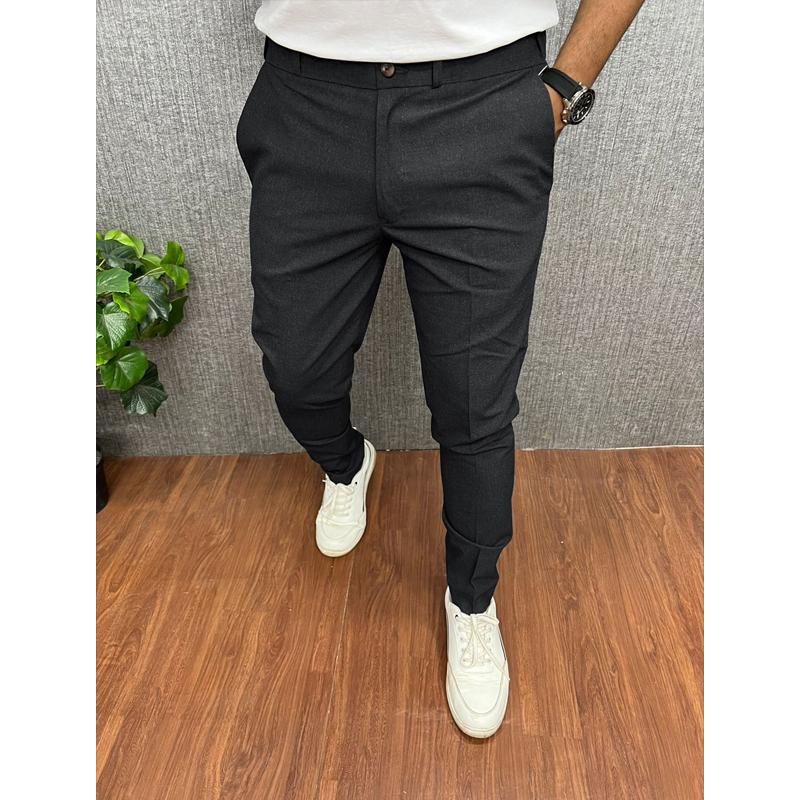 Men's Solid Color Casual Slim Straight Pants