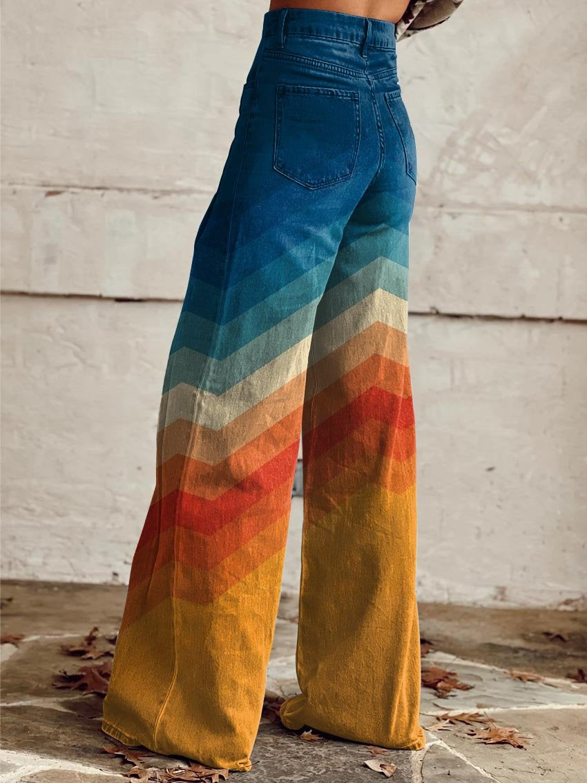 DESIA™ | RETRO CHEVRON BAGGY PANTS
