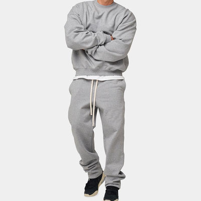 Men's Solid Loose Sweatshirt Set