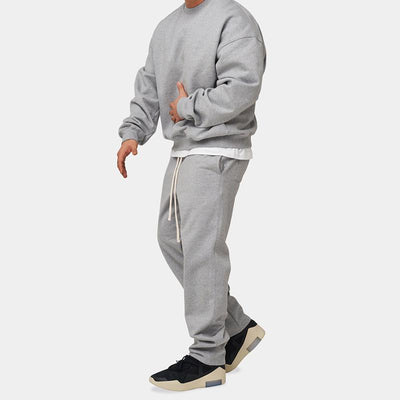 Men's Solid Loose Sweatshirt Set