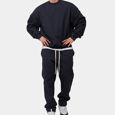 Men's Solid Loose Sweatshirt Set