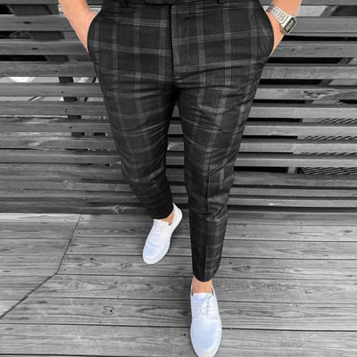 Men's Business Casual Plaid Trousers