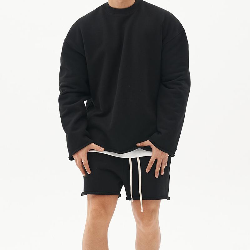 Men's Fashion Rolled Sweatshirt Shorts Set