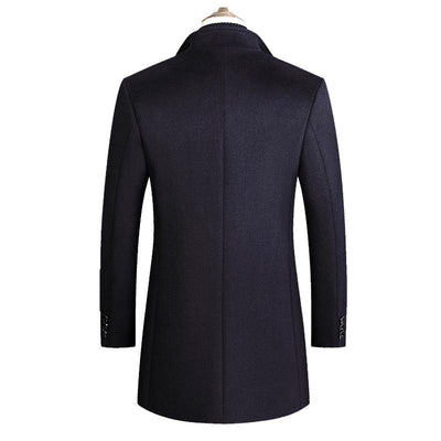 Men's Lapel Single Breasted Woolen Coat