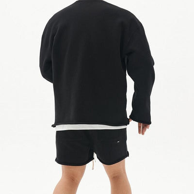 Men's Fashion Rolled Sweatshirt Shorts Set