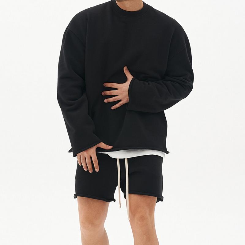 Men's Fashion Rolled Sweatshirt Shorts Set