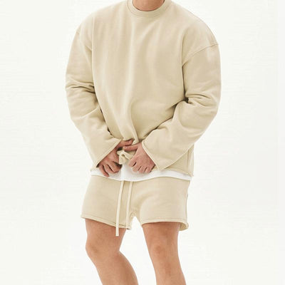 Men's Fashion Rolled Sweatshirt Shorts Set