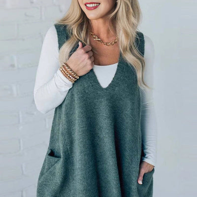 Ovidia – Relaxed Knit Vest with Pockets