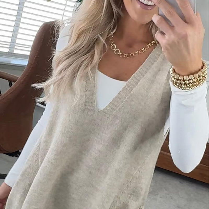 Ovidia – Relaxed Knit Vest with Pockets