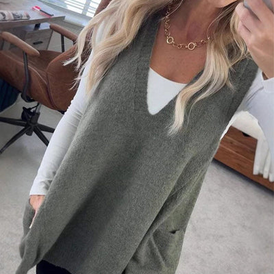 Ovidia – Relaxed Knit Vest with Pockets